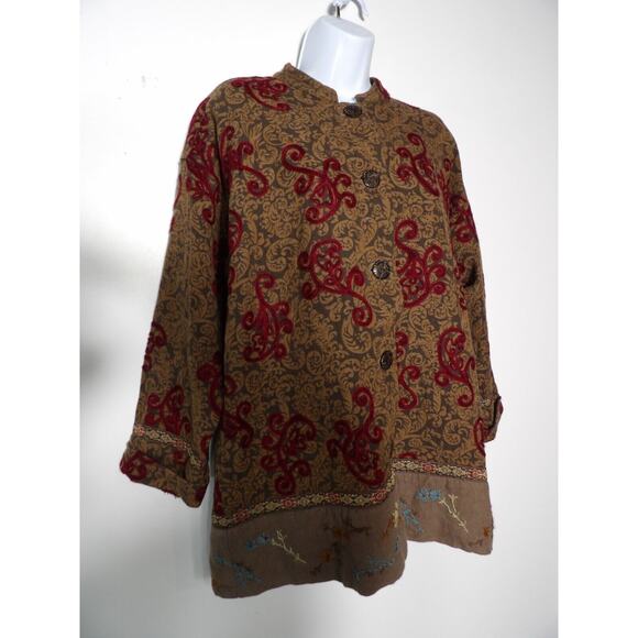 Cedar Canyon Clothing Company Jacket Shacket Medium Brown Maroon Button Vtg - Picture 3 of 10
